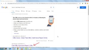 Google search for free cibil score