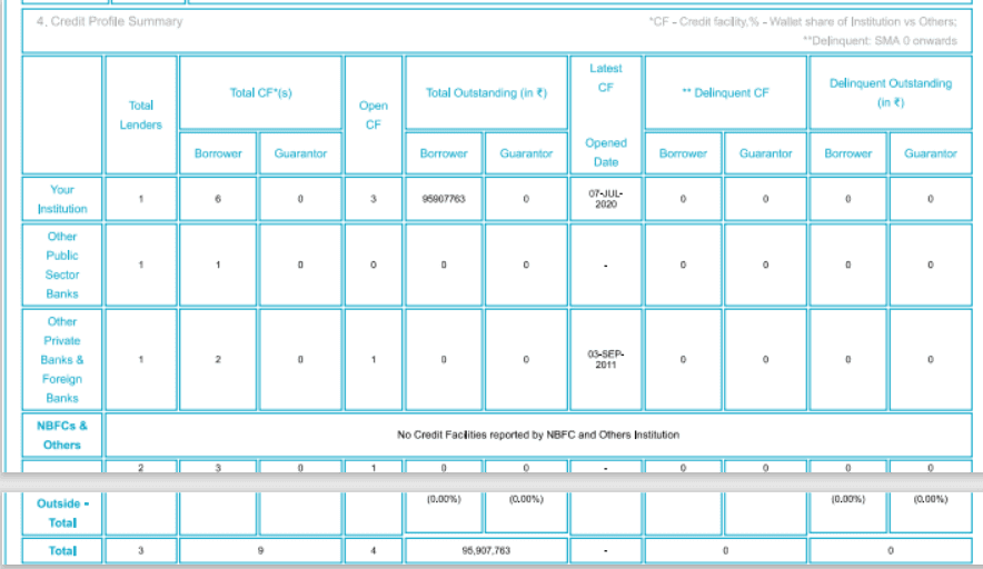 Commercial CIBIL report- Credit Profile