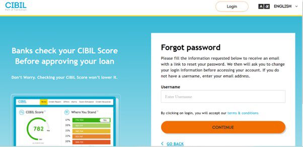 forget cibil password