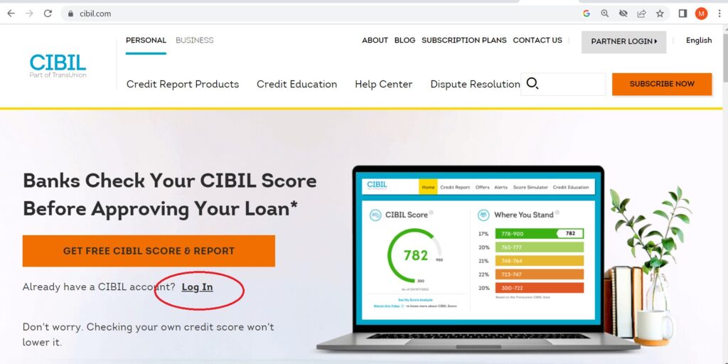 1. TransUnion CIBILs official home page