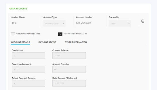 13. TransUnion CIBIL raise a dispute in account section 2