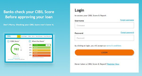 CIBIL LOGIN Page