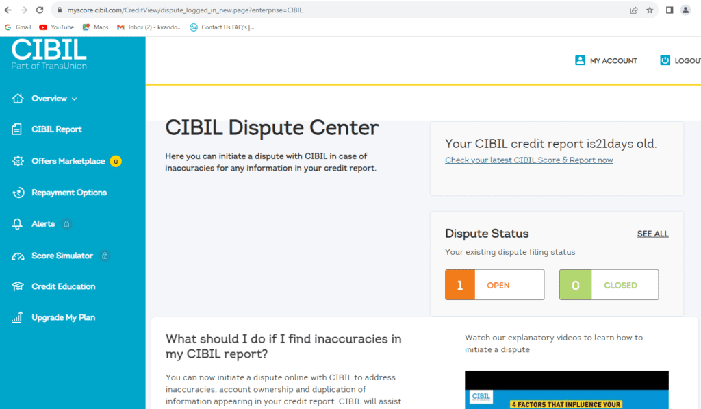 cibil dispute centre 1