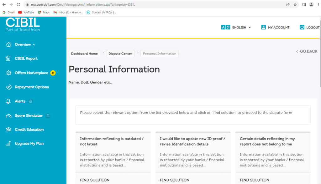 personal information