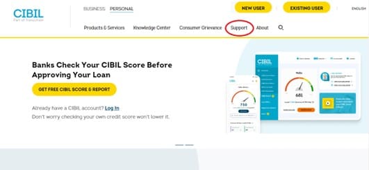 TransUnion CIBIL official site home page.